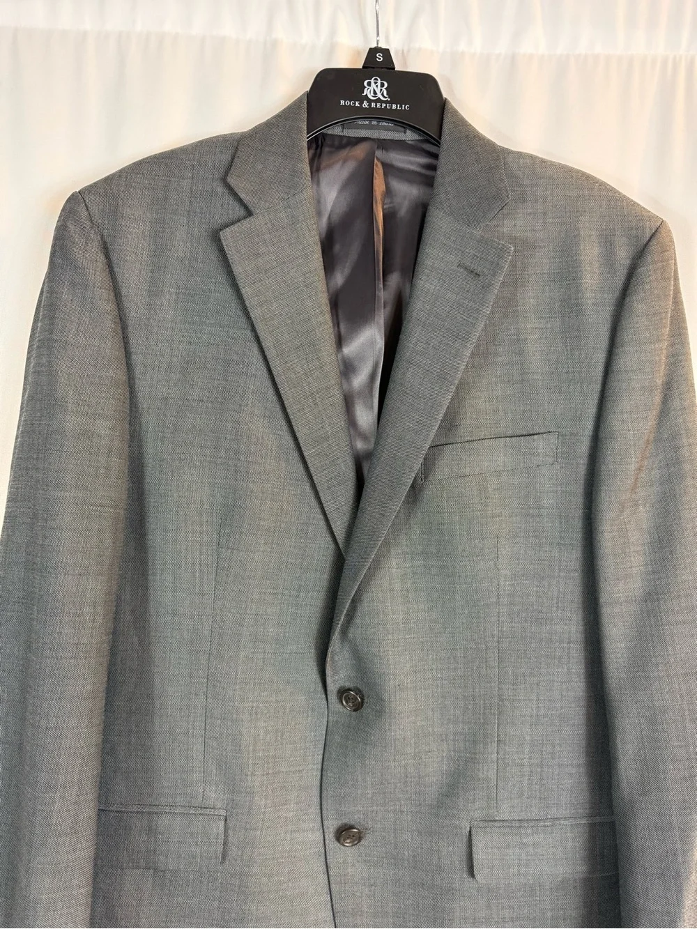 LAUREN Ralph Lauren Suit Jacket Mens 42 R 52% Wool Sport Coat Gray
